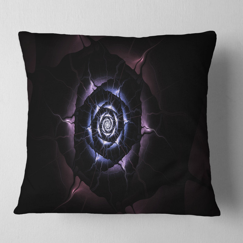 Fleur bleue fractale avec flamme mauve - coussin à imprimé floral, 18 po x 18 po, Coussin décoratif
