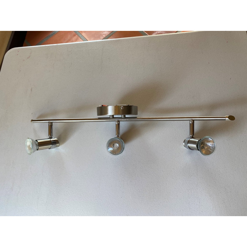 3 Light Track Light In Satin Nickel Finish And Chrome Heads
