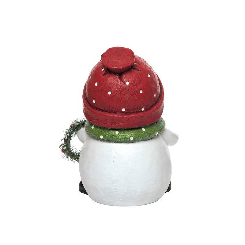  Décoration de Noël en résine et bonhomme de neige multicolore en résine 14,5 po