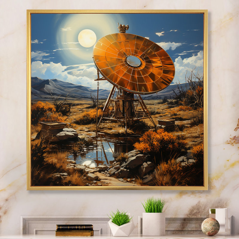 " Solar Panels Renewable Energy II ", Gold Picture Framed, 16" H x 16" W x 1" D