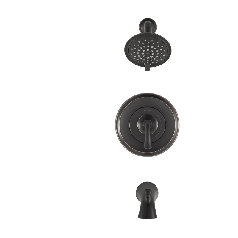Robinet de baignoire et douche thermostatique avec inverseur Patience, Bronze héritage