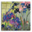 Art mural en verre épique «Purple Irises» par Beth A. Forst, 12 po x 12 po