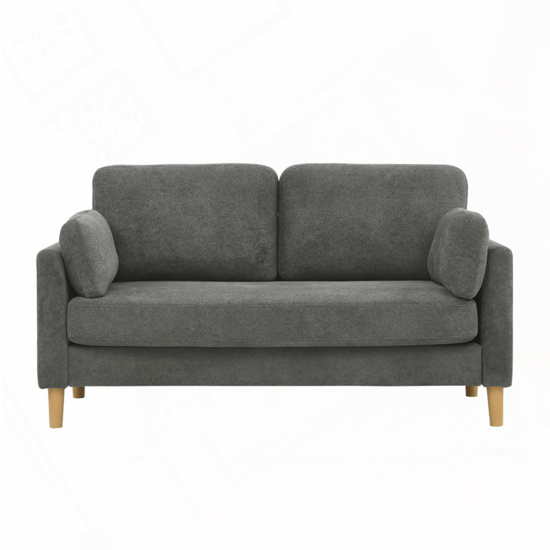 Upholstered 2-Seater Sofa, Gray