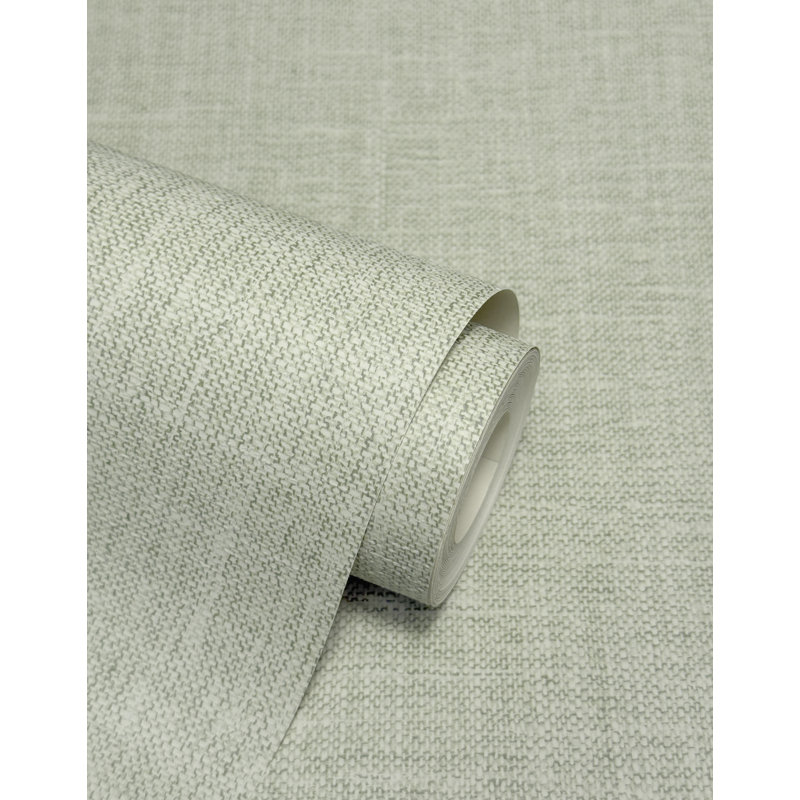 Oakleigh Plain Luxury Textured Wallpaper, Sage
