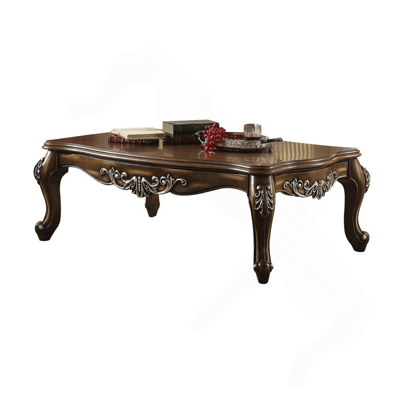 Table basse, chêne antique avec pieds Queen Anne