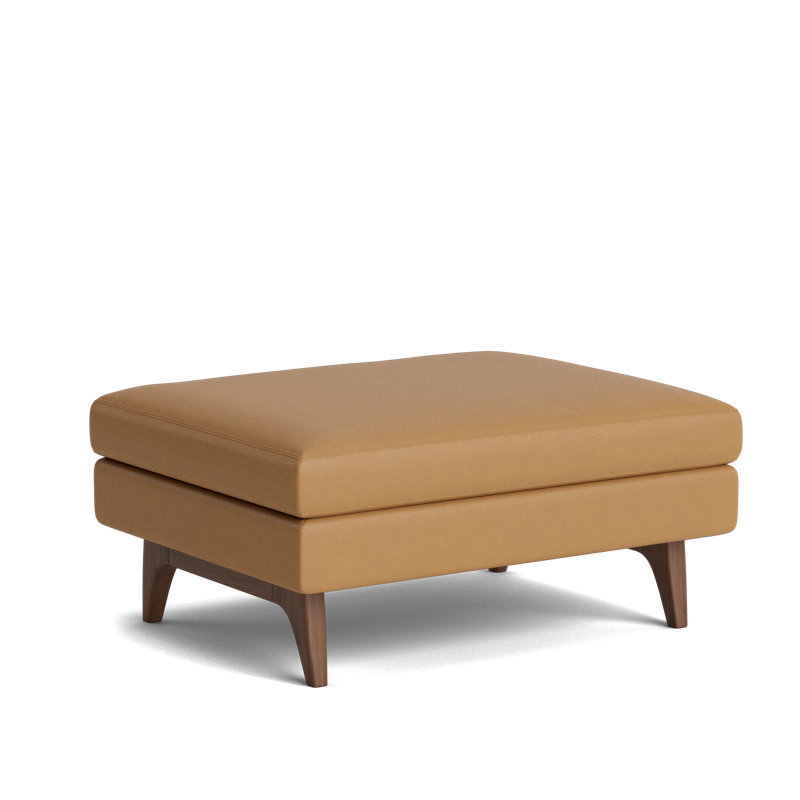 Tyler Ottoman, Leather - Butterscotch