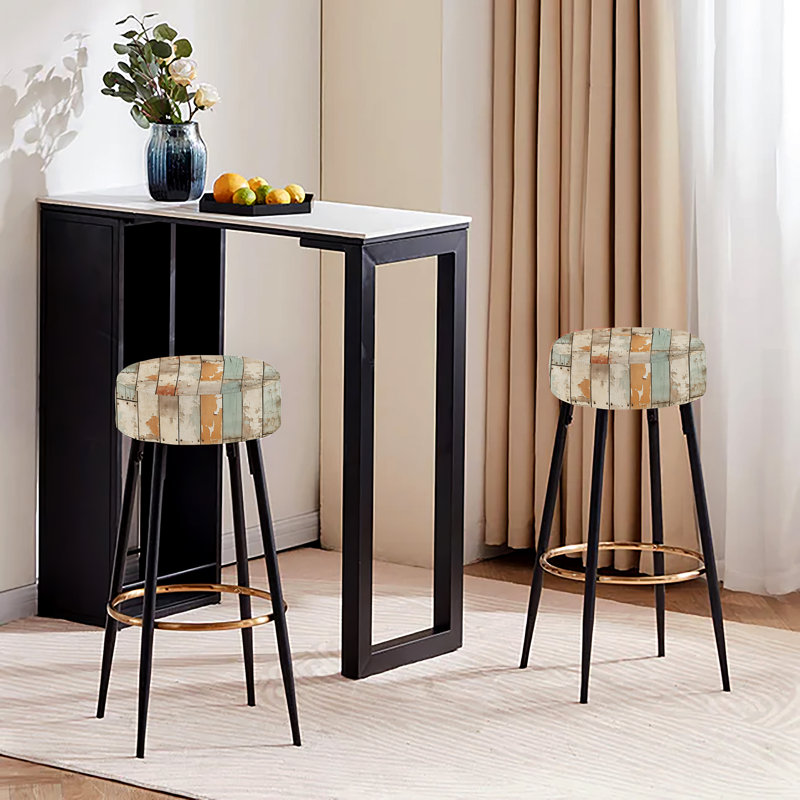 Rustic Farmhouse Planks - Ensemble de 2 tabourets de bar rétro