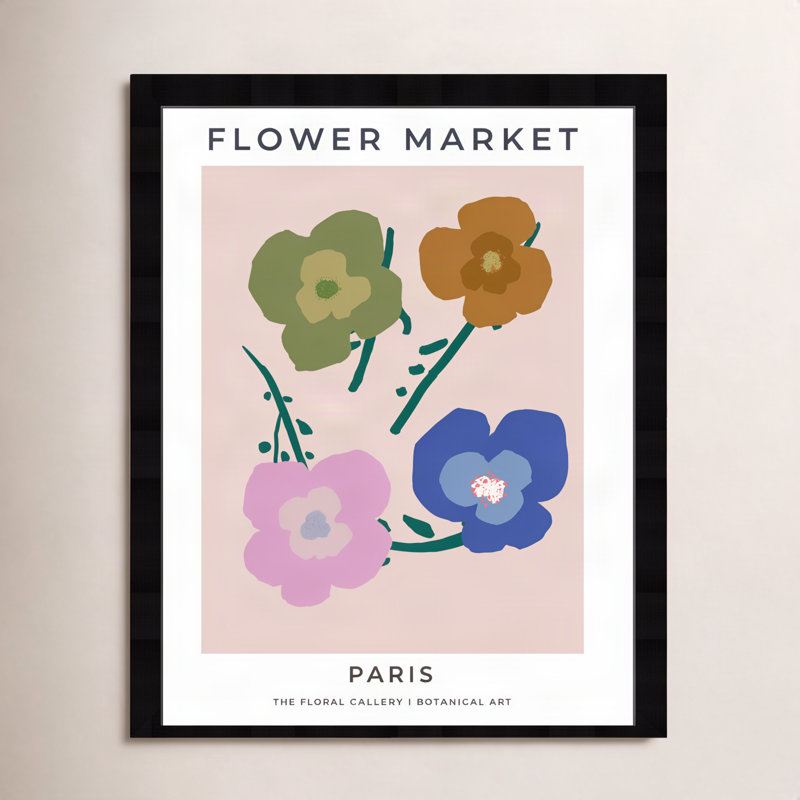 «Paris Flower Market» par Joss & Main - reproduction de cadre photo, H 22 po x l 18 po, Noir