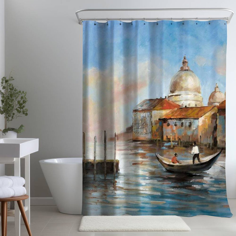 Shower Curtain CO3 – Polyester Shower Curtain, Dye Sublimation Print, 71" W × 74" L