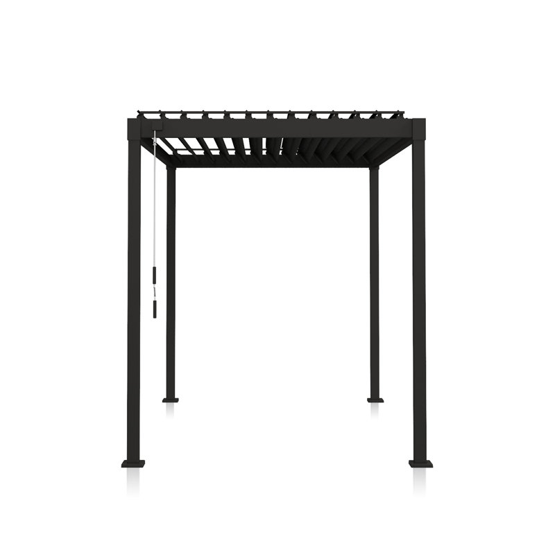Pergola à structure en acier 80S avec toit à persiennes réglable, L 10 pi x P 6,6 pi, Gris anthracite