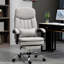 Fauteuil de bureau gris avec support lombaire et hauteur réglable, bureau inclinable chauffant - microfibre, chauffant, support, pivotant,