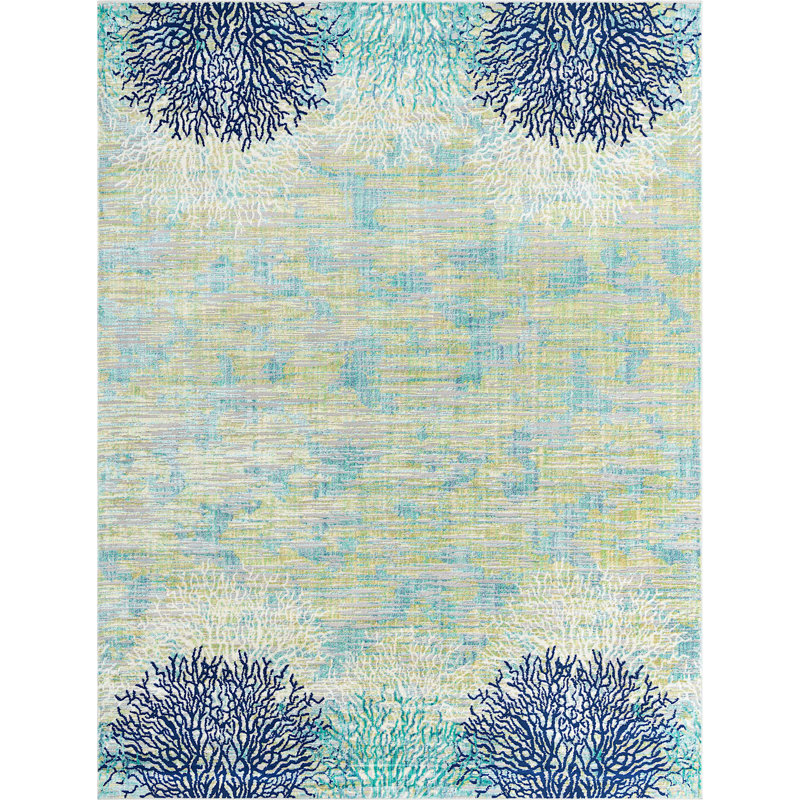 Tapis bleu sarcelle Odenville, Rectangle 9 pi x 12 pi