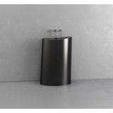 Vast Studio Aged Brass/White Freestanding Pedestal Sink – Sculpted Solid Surface Basin with Curved Modern Silhouette & Seamless Luxury Matte Finish