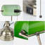 Lampe de table en verre vert avec 2 ports de charge USB et lampe de table rétro classique