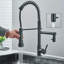 Robinet de cuisine robinet de lavabo extractible à poignée simple noir 1 trou