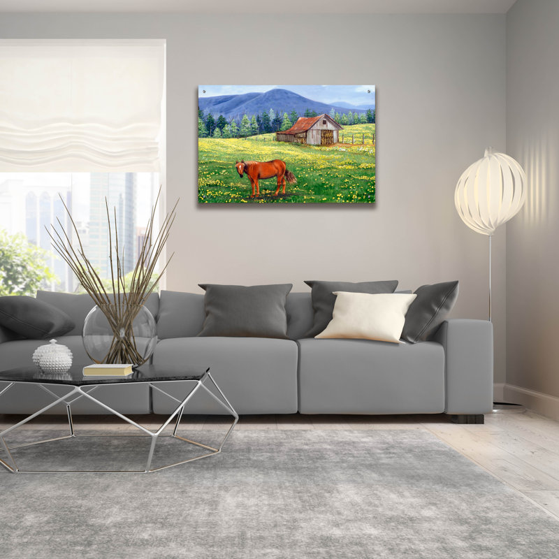 «The Strutter» par Phyllis Adams, art mural en verre acrylique, 12 po x 12 po, H 24 po x l 36 po x P 0,2 po