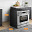 AOBOSI Cuisinière au gaz naturel à convection rétro de 36 po avec cuisinière à gaz autoportante de 6,0 pieds cubes