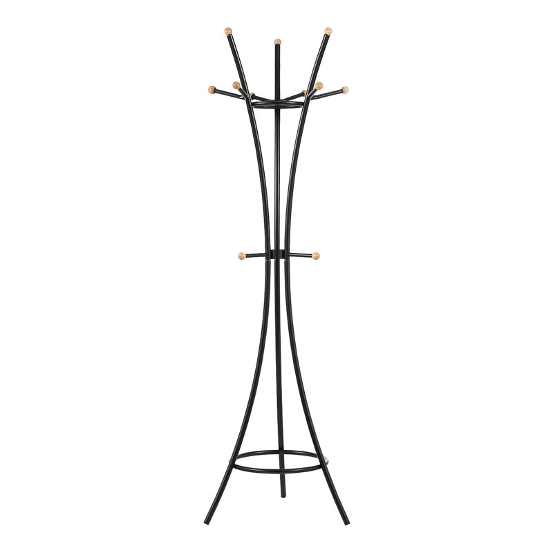 Thach Metal Freestanding Coat Rack, Black