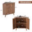 Armoire de rangement d'angle moderne en bois avec portes sculptées arquées, armoire peu encombrante pour le salon, la cuisine, la salle de bain, buffet robuste pour le bar et la maison
