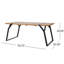 Table de salle à manger de style industriel moderne avec design classique à lattes et structure en fer, largeur 72,84 cm, profondeur 34,59 cm x hauteur 30,35 cm, assemblage requis