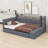 Daybed with Storage Footstool & Shelves, Upholstered Frame with Trundle, USB & LED Light-271107354