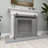 Metal Suspended Grid Single Panel Geometric Fireplace Screen with Bolted Detailing-1260668398