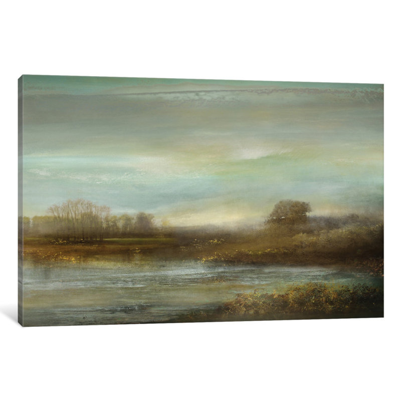 « brume on the étang », reproduction d’art sur toile, H 26 po x l 40 po x P 1,5 po