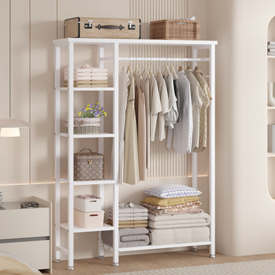 Clothing Rack, 5-in-1 Parent-Child Hall Tree with Coat Rack, Shoe Storage & Shelves for Entryway
