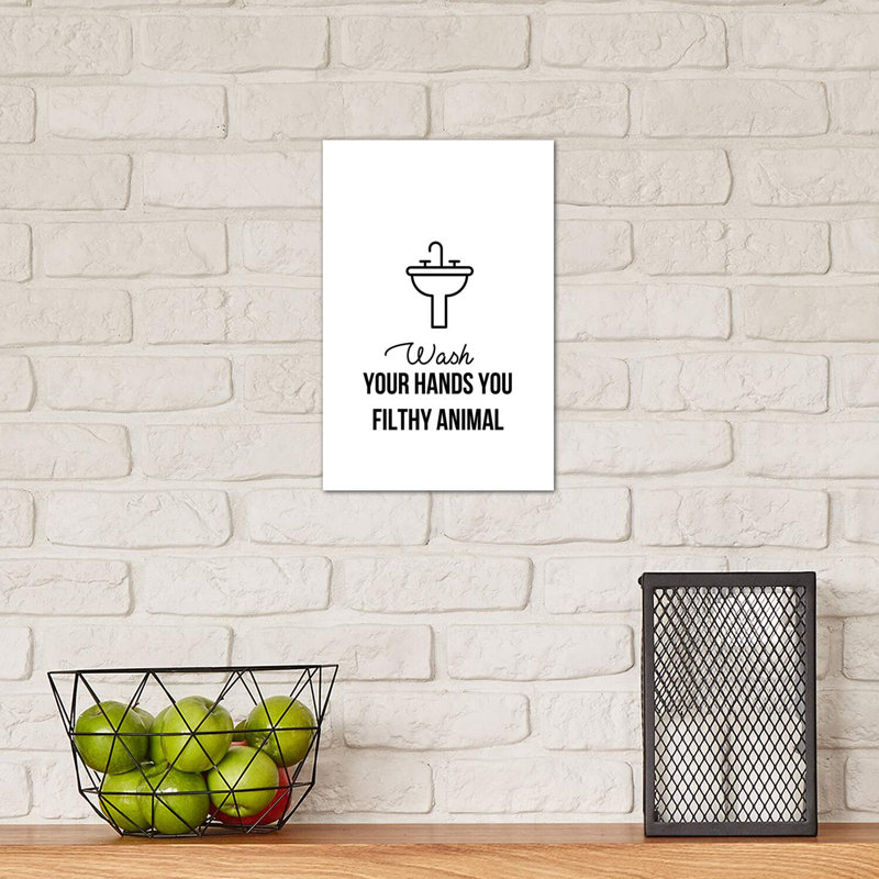 Wash Hands An by Leah Straatsma - Wrapped Canvas Print, 20.32 cm H x 30.48 cm W