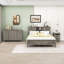 Ensemble de chambre à coucher, lit plateforme, table de chevet et commode avec tiroirs 3 pièces Halldin-342232393-342232394