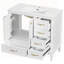 Meuble-lavabo de salle de bain avec lavabo, porte à fermeture douce, 4 tiroirs, structure en bois massif, finition blanche pour les salles de bain modernes et élégantes-2071249586