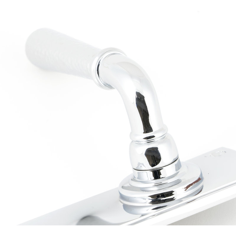 Hammered Newbury Lock Door Handle, Polished Chrome
