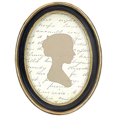 5X7 Inch Vintage Picture Frame, Elegant Antique Photo Frames With Glass Front, Photo Display, Tabletop Wall Hanging, Gift Ideas, Black Oval With Gold
