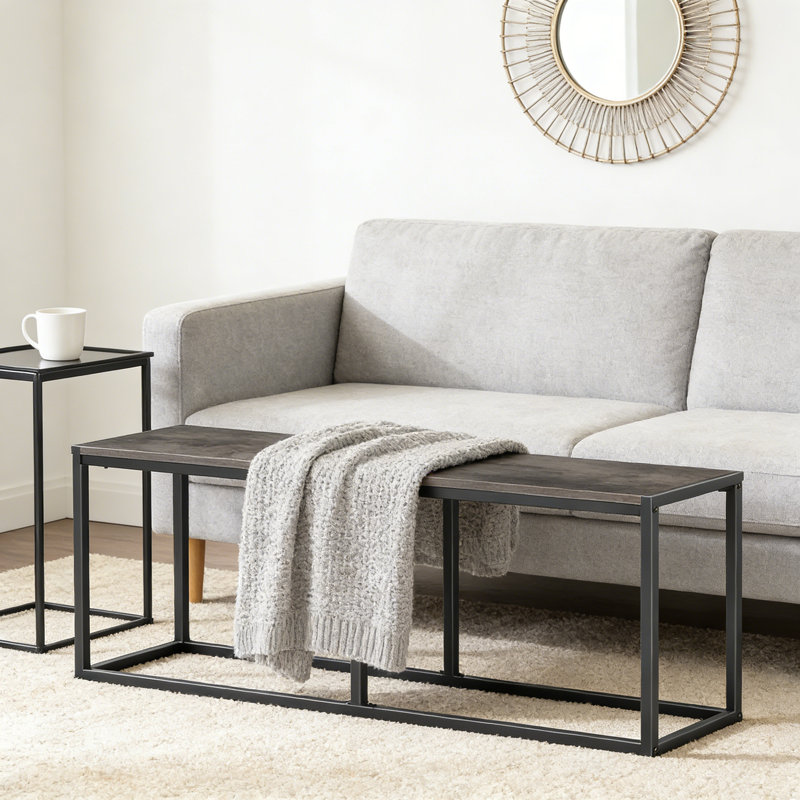 Industrial Style Dining Bench With Steel Frame, 47.2 Inch Kitchen Table Bench For Dining Room And Hallway, Easy Assembly, Charcoal Gray And Black Finish