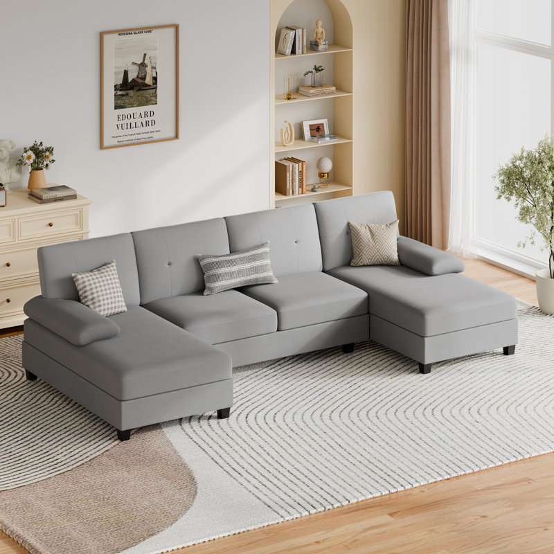 Canapé modulaire 3 pièces pour salon, Gris clair