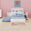 Lit plateforme avec rangement et tablettes coulissantes, lit gigogne et 2 tiroirs-1651687367