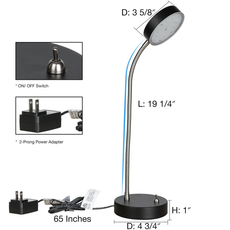 OttLite Entice LED Desk Lamp with Wireless Charging Adjustable Arm & Shade,  3 Color Temperatures