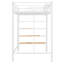 Lit mezzanine simple en métal avec grille de rangement supérieure et échelle de rangement latérale, blanc-1653186745
