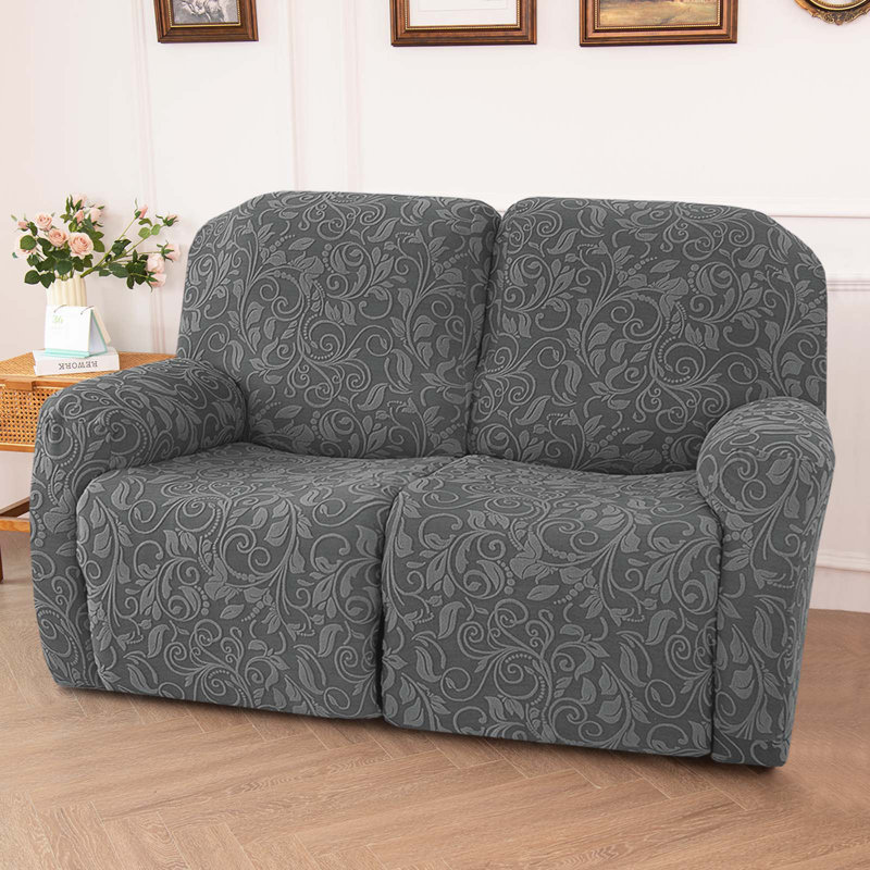 Housse tricotée pour fauteuil inclinable en jacquard, Polyester gris