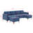 110" L-Shape Convertible Sectional Sofa Couch With Movable Ottoman, 5-Seat Couch With Chaise, Velvet Upholstered Sofa Couch-25860824