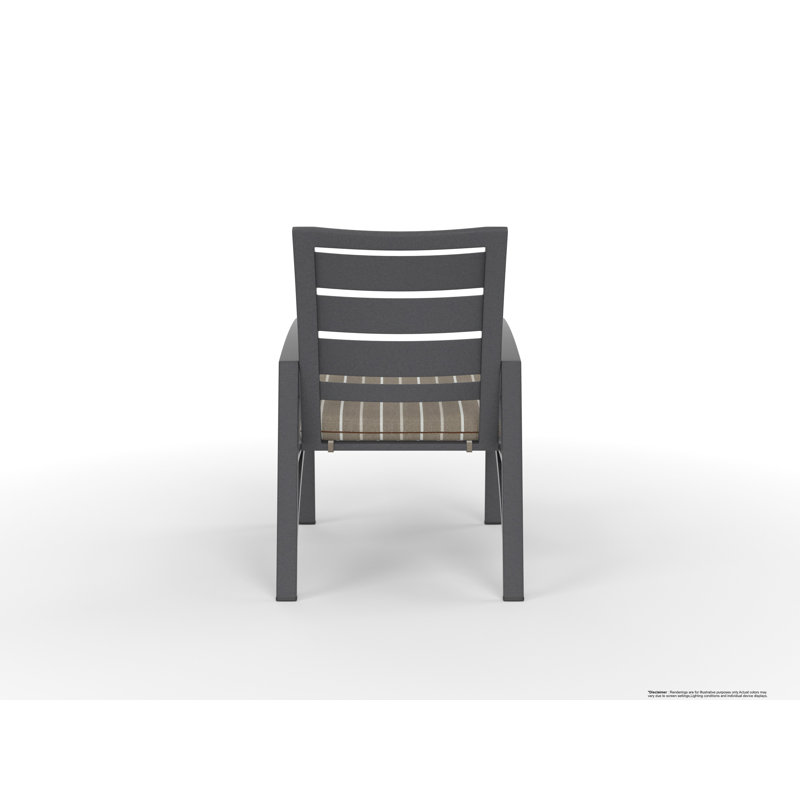 Arc Outdoor Dining Armchair, Graphite, Sterling Alpaca