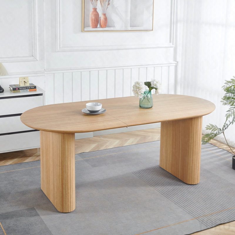 Table extensible, table de salle à manger, table de bureau, table basse - Panneau de fibres à densité moyenne, Oak
