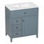 Meuble-lavabo autoportant de 30 po avec lavabo et armoire de rangement bleu-gris