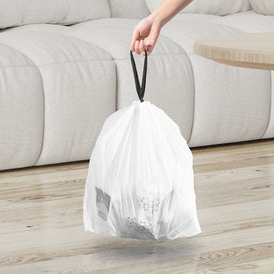 120 Counts 1.6 Gallon Mini Drawstring Trash Bags, Small Garbage Bags By Ksskss, Code A Fit 4.5-8 Liter, 1.2-2 Gal, White Trash Bin Liners For Home Office Kitchen Bathroom Bedroom