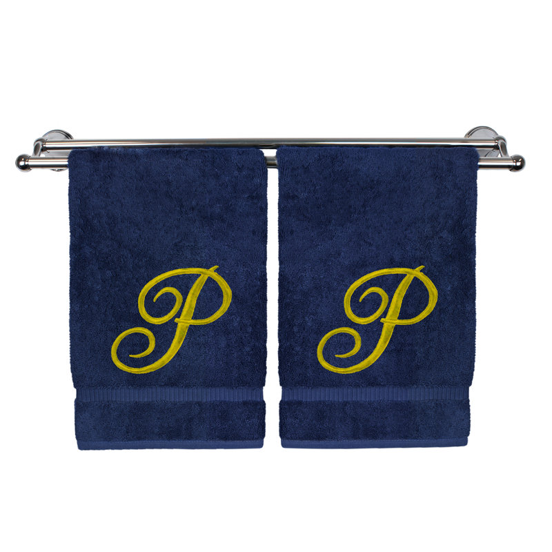 Super Plush Washcloth, Navy/Gold, P