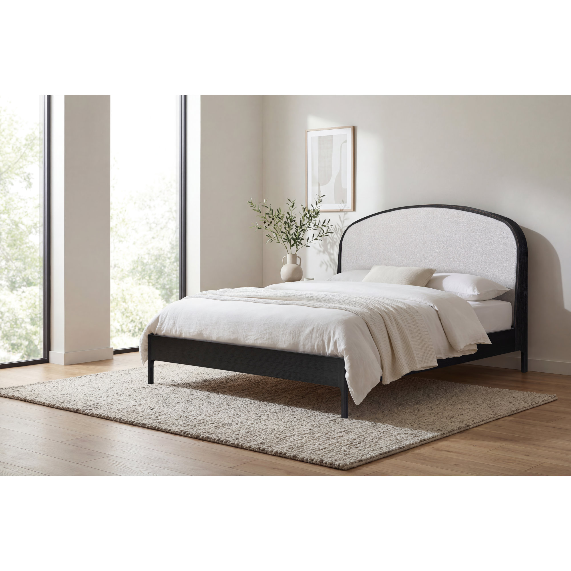Danny Upholstered Bed, Black, King