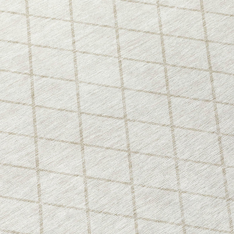 Tapis intérieur / extérieur rond lavable ivoire et beige HomeRoots 8 pi