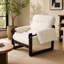 Chaise d'appoint en chenille avec structure en bois
