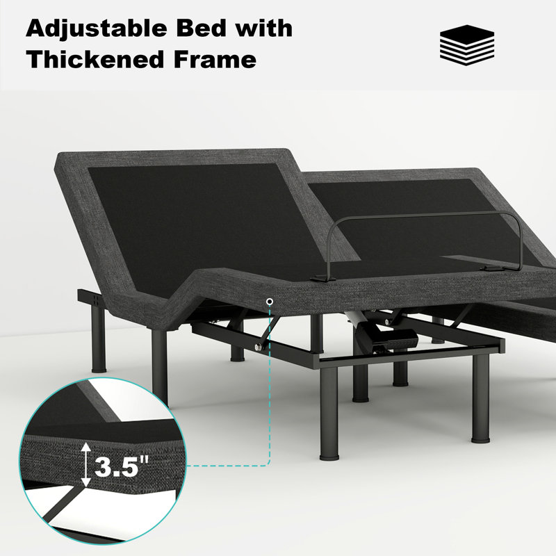 Structure de lit réglable avec matelas de 12 po et télécommande sans fil, zéro gravité et inclinaison de la tête / du pied