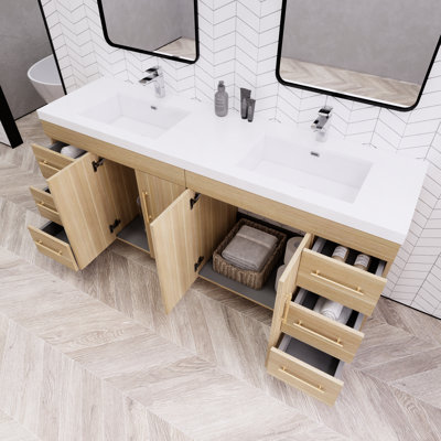 Verda 70.86'' Double Bathroom Vanity with Acrylic Top